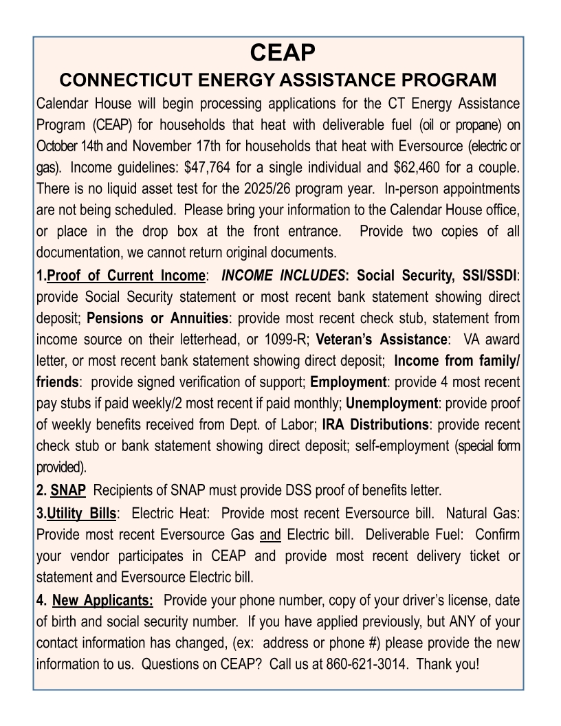 CONNECTICUT ENERGY ASSISTANCE PROGRAM
